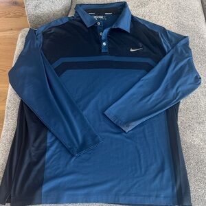 Nike Golf ⛳️ Navy and Black Long Sleeve Polo - XXL